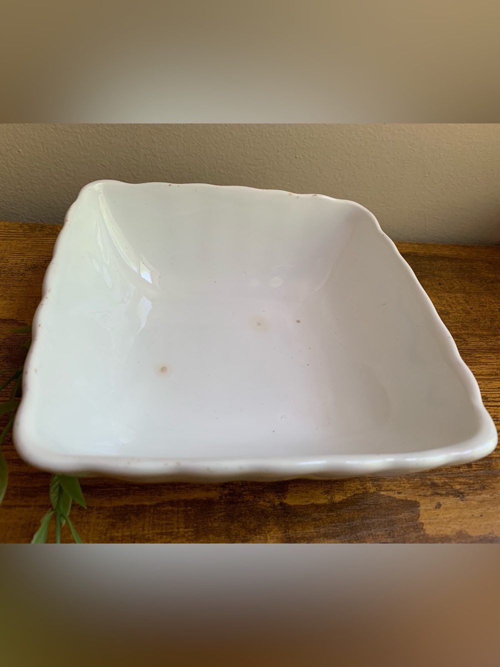Vintage Antique English Royal Ironstone China Square Scalloped Bowl - Picture 2 of 10